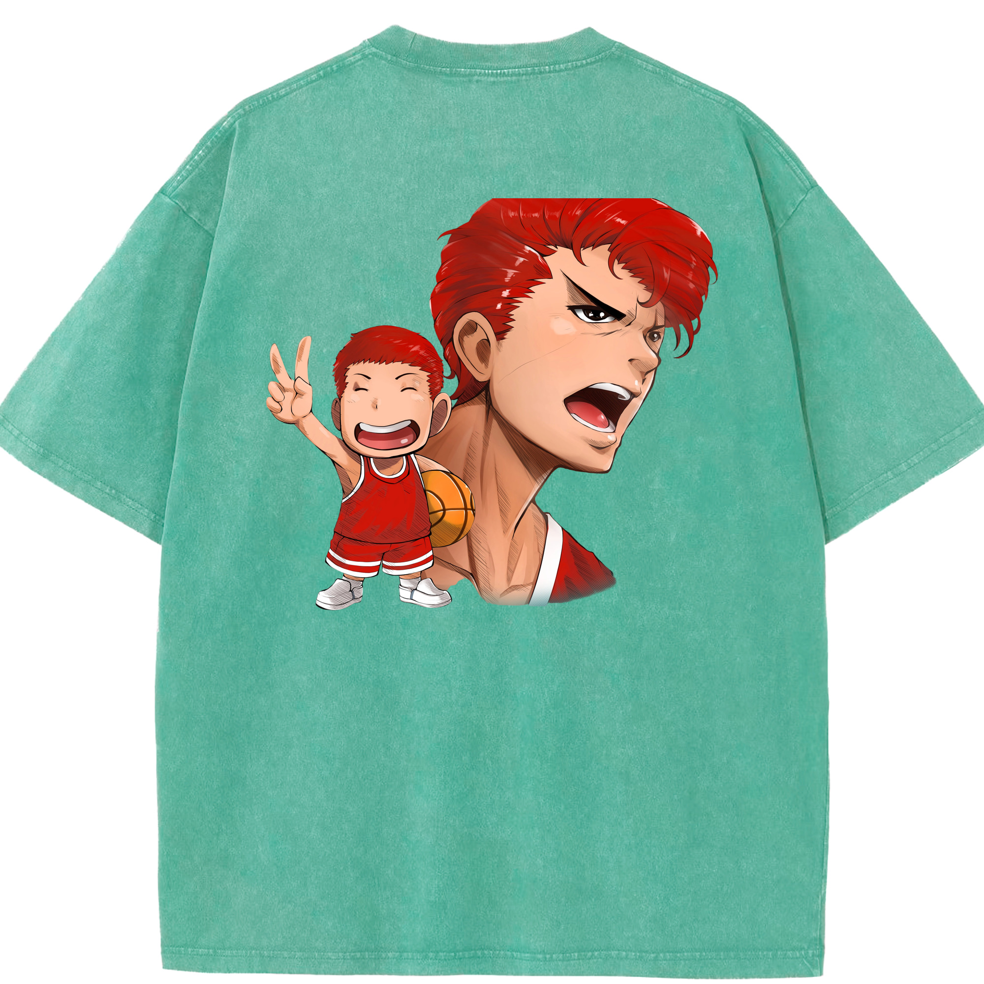 （画像用） SLAM DUNK／スラムダンク 綿100% ヴィンテージ風 半袖Tシャツ（背面プリント）